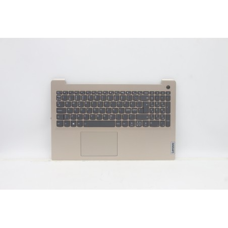 Lenovo 5CB1B69021 Palmrest Top Case con tastiera, Lingue scandinave, Sabbia, Retroilluminazione, Lettore di impronte digitali