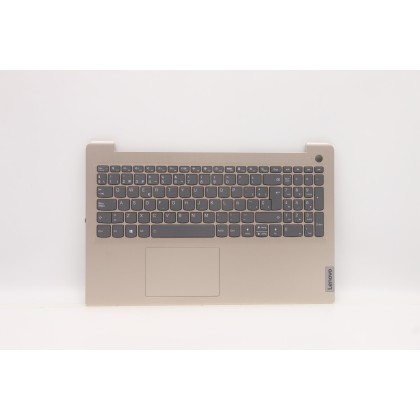 Lenovo 5CB1B69025 Palmrest Top Case con tastiera, Spagnolo, Sabbia, Retroilluminazione, Lettore di impronte digitali