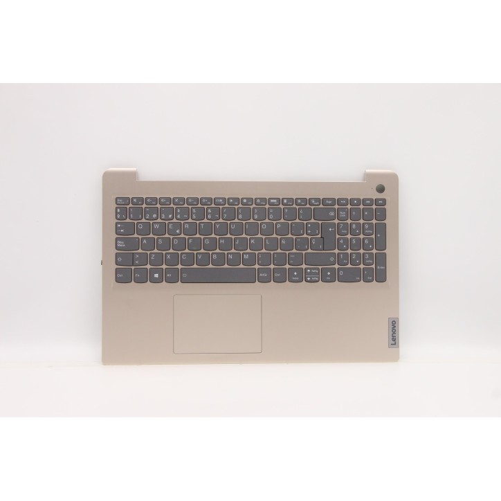 Lenovo 5CB1B69025 Palmrest Top Case con tastiera, Spagnolo, Sabbia, Retroilluminazione, Lettore di impronte digitali
