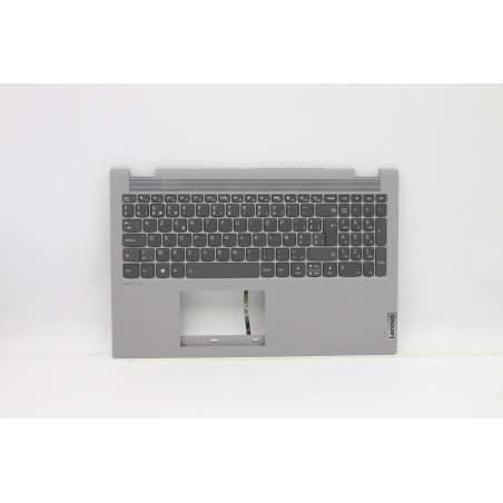 Lenovo 5CB1B95988 Palmrest Top Case con tastiera, Belga, Grigio platino, Retroilluminazione, UK