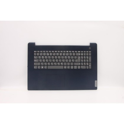 Lenovo 5CB1B96572 Palmrest Top Case con tastiera, Inglese Regno Unito, blu scuro, Lettore di impronte digitali