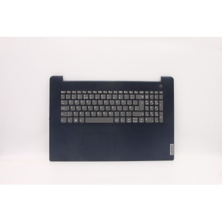 Lenovo 5CB1B96572 Palmrest Top Case con tastiera, Inglese Regno Unito, blu scuro, Lettore di impronte digitali