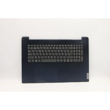 Lenovo 5CB1B96578 Palmrest Top Case con tastiera, Belga, blu scuro, Lettore di impronte digitali, UK