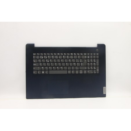 Lenovo 5CB1B96578 Palmrest Top Case con tastiera, Belga, blu scuro, Lettore di impronte digitali, UK