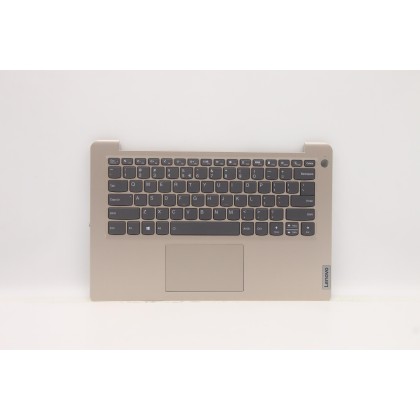 Lenovo 5CB1C04481 Palmrest Top Case con tastiera, Inglese (Stati Uniti/Europa), Sabbia, Retroilluminazione, Lettore di impronte 