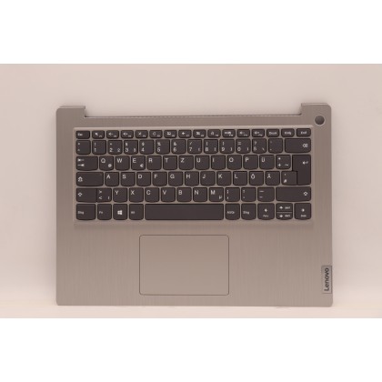 Lenovo 5CB1C05053 Palmrest Top Case con tastiera, Tedesco, Grigio platino, Lettore di impronte digitali