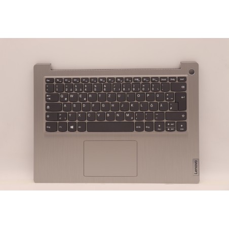 Lenovo 5CB1C05053 Palmrest Top Case con tastiera, Tedesco, Grigio platino, Lettore di impronte digitali