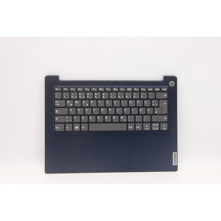Lenovo 5CB1C05113 Palmrest Top Case con tastiera, Tedesco, blu scuro, Lettore di impronte digitali