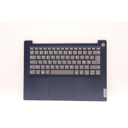 Lenovo 5CB1C05119 Palmrest Top Case con tastiera, Lingue scandinave, blu scuro, Lettore di impronte digitali