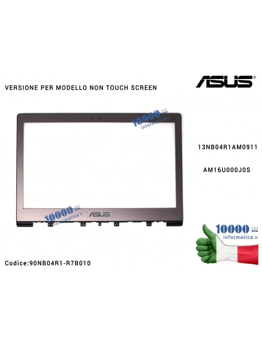 90NB04R1-R7B010 Cornice Display Bezel LCD ASUS UX303 UX303L UX303LA UX303LN UX303UA UX303UB [Modello NON TOUCH] [SILVER] 13NB...