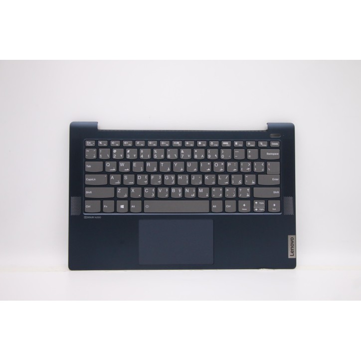 Lenovo 5CB1C13721 Palmrest Top Case con tastiera, Arabo, blu scuro, Retroilluminazione, Lettore di impronte digitali, US