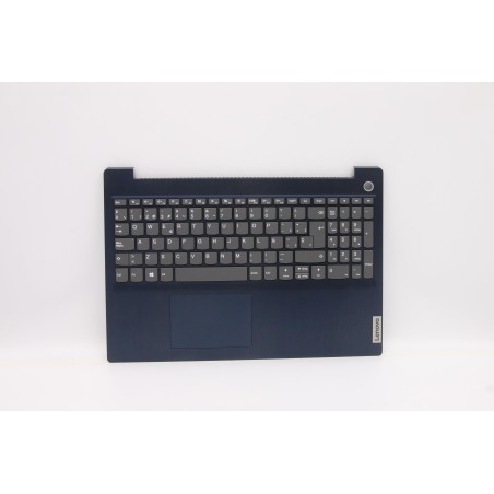 Lenovo 5CB1C15056 Palmrest Top Case con tastiera, Spagnolo, blu scuro, Lettore di impronte digitali