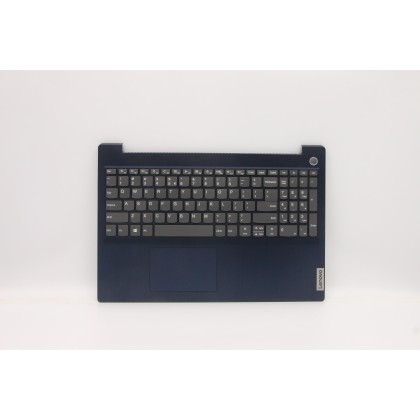 Lenovo 5CB1C15077 Palmrest Top Case con tastiera, Inglese (Stati Uniti/Europa), blu scuro, Lettore di impronte digitali