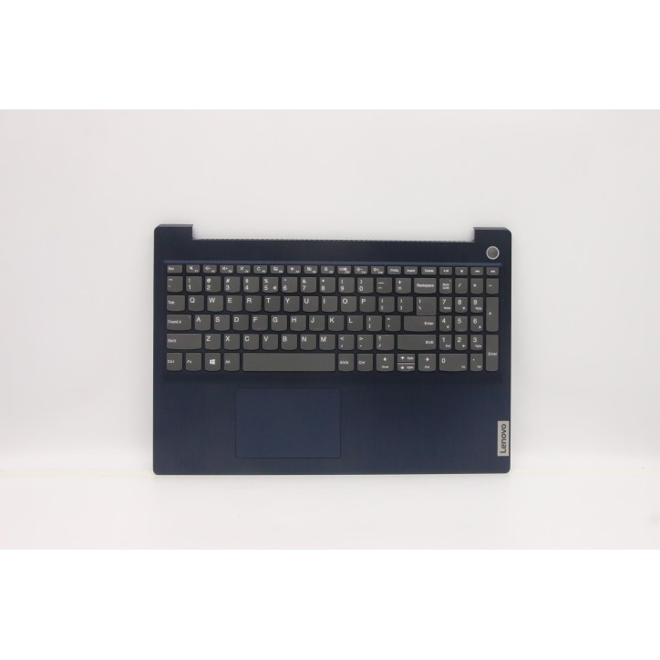 Lenovo 5CB1C15077 Palmrest Top Case con tastiera, Inglese (Stati Uniti/Europa), blu scuro, Lettore di impronte digitali