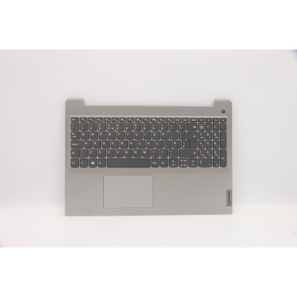 Lenovo 5CB1C15114 Palmrest Top Case con tastiera, Inglese Regno Unito, Grigio platino, Lettore di impronte digitali