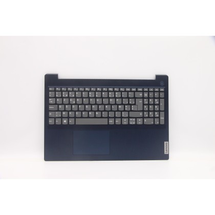 Lenovo 5CB1C17162 Palmrest Top Case con tastiera, Belga, blu scuro, Senza lettore di impronte digitali, UK