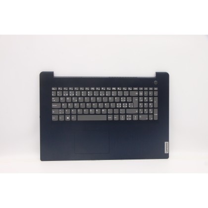 Lenovo 5CB1C75048 Palmrest Top Case con tastiera, Svizzera, blu scuro, Lettore di impronte digitali