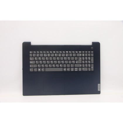 Lenovo 5CB1C75052 Palmrest Top Case con tastiera, Inglese Regno Unito, blu scuro, Lettore di impronte digitali