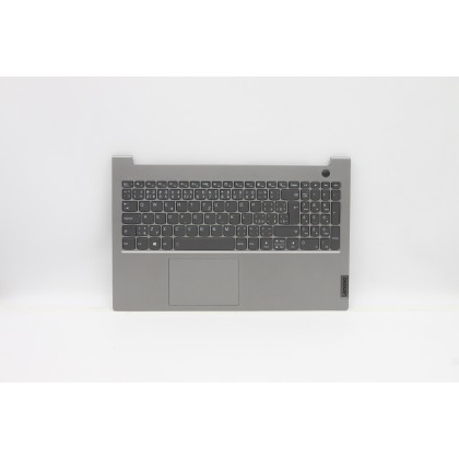 Lenovo 5CB1C88613 Palmrest Top Case con tastiera, Ceco/Slovacco, Grigio minerale, Retroilluminazione, UK