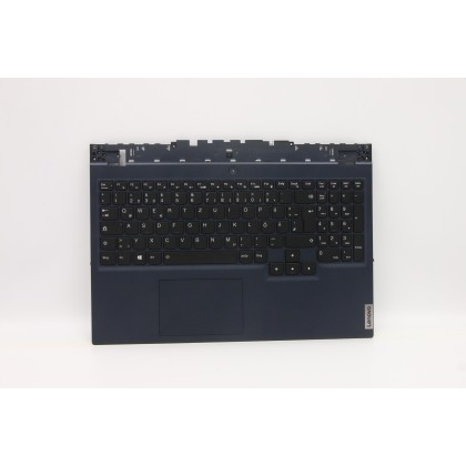Lenovo 5CB1C93071 Palmrest Top Case con tastiera, Tedesco, Blu, Retroilluminazione bianca