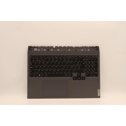 Lenovo 5CB1C93126 Palmrest Top Case con tastiera, Belga, grigio tempesta, Retroilluminazione RGB, UK