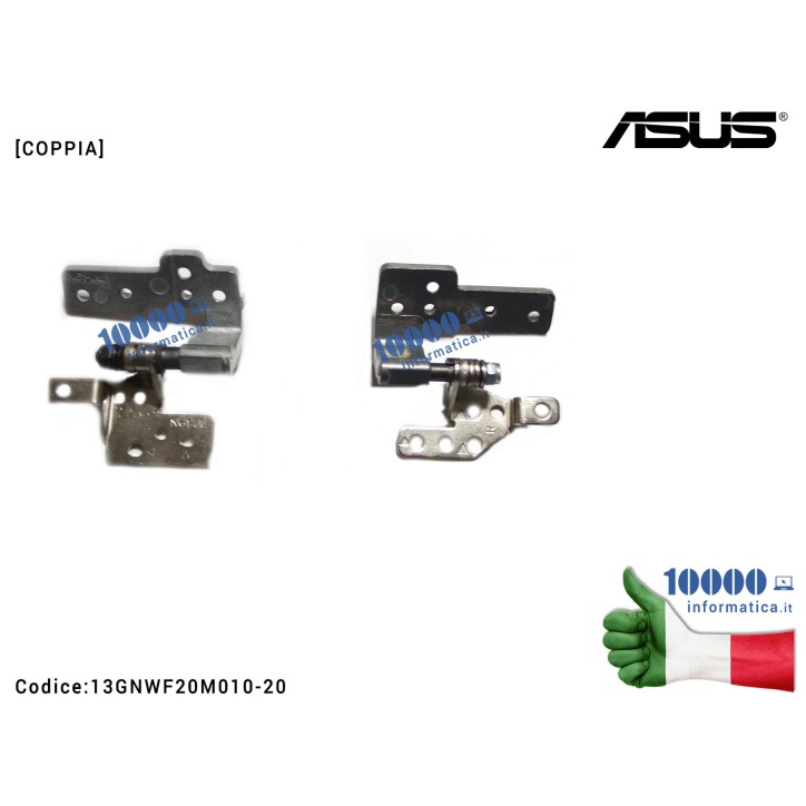 Cerniere Hinges ASUS N61 N61DA N61JA N61JQ N61JV N61VN N61VG X64V [COPPIA] N61-JL N61-JR 13GNWF20M010-1 13GNWF20M020-1
