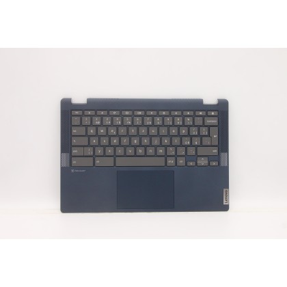 Lenovo 5CB1D04894 Palmrest Top Case con tastiera, Ceco, blu scuro, Retroilluminazione, Senza lettore di impronte digitali, UK