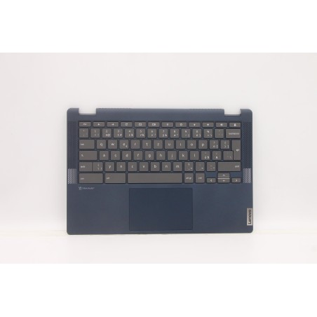 Lenovo 5CB1D04894 Palmrest Top Case con tastiera, Ceco, blu scuro, Retroilluminazione, Senza lettore di impronte digitali, UK