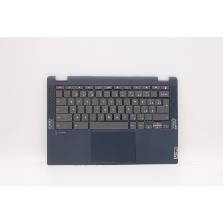 Lenovo 5CB1D04894 Palmrest Top Case con tastiera, Ceco, blu scuro, Retroilluminazione, Senza lettore di impronte digitali, UK