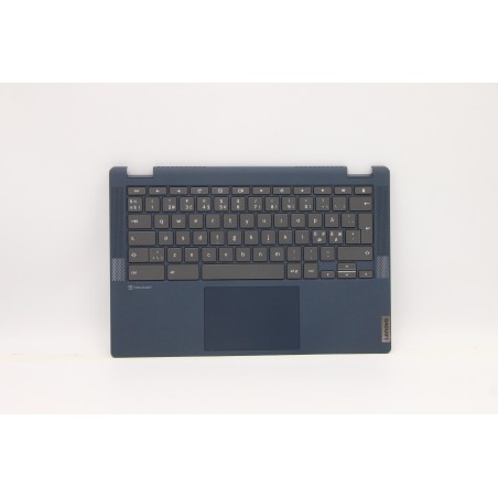 Lenovo 5CB1D04902 Palmrest Top Case con tastiera, Europa del Nord, Blu scuro, Retroilluminazione, Senza_lettore di impronte digi