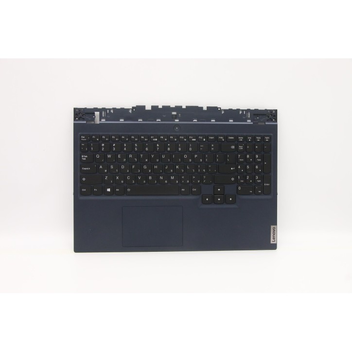 Lenovo 5CB1D05035 Palmrest Top Case con tastiera, Ebraico, Blu traslucido, Retroilluminazione RGB