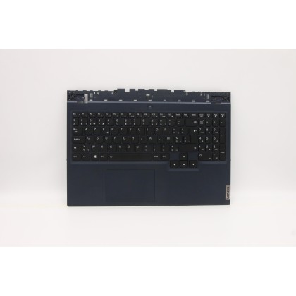 Lenovo 5CB1D05054 Palmrest Top Case con tastiera, Belga, Blu, Retroilluminazione bianca, UK