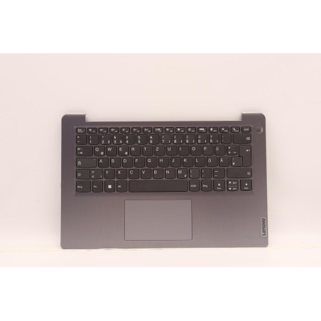 Lenovo 5CB1H41314 Palmrest Top Case con tastiera, Tedesco, Grigio artico, Impronta digitale