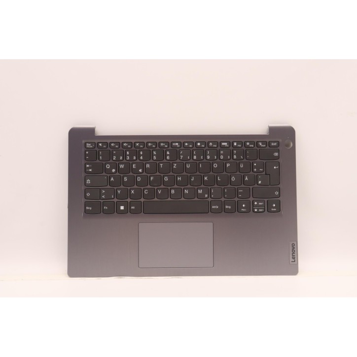 Lenovo 5CB1H41314 Palmrest Top Case con tastiera, Tedesco, Grigio artico, Impronta digitale