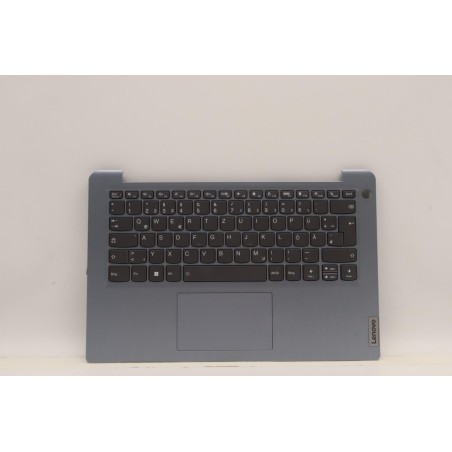 Lenovo 5CB1H43568 Palmrest Top Case con tastiera, Tedesco, Blu nebbia, Retroilluminazione, Impronta digitale