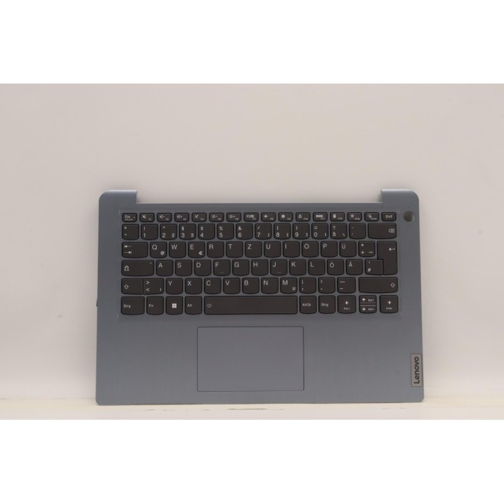 Lenovo 5CB1H43568 Palmrest Top Case con tastiera, Tedesco, Blu nebbia, Retroilluminazione, Impronta digitale