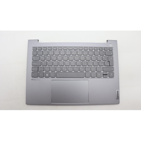 Lenovo 5CB1H68342 Palmrest Top Case con tastiera, Sloveno, grigio artico, Lettore di impronte digitali