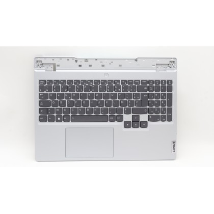 Lenovo 5CB1H68399 Palmrest Top Case con tastiera, Francese, Grigio nuvola, Retroilluminazione RGB