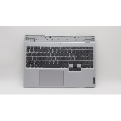 Lenovo 5CB1H68422 Palmrest Top Case con tastiera, Belga, grigio nuvola, Retroilluminazione bianca, UK