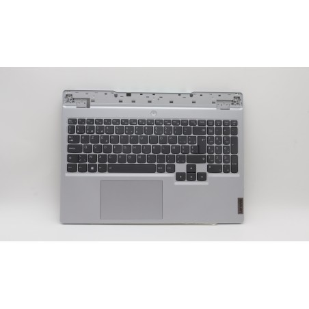 Lenovo 5CB1H68422 Palmrest Top Case con tastiera, Belga, grigio nuvola, Retroilluminazione bianca, UK