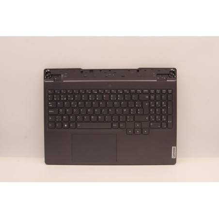 Lenovo 5CB1H68454 Palmrest Top Case con tastiera, Belga, grigio tempesta, Retroilluminazione RGB, UK