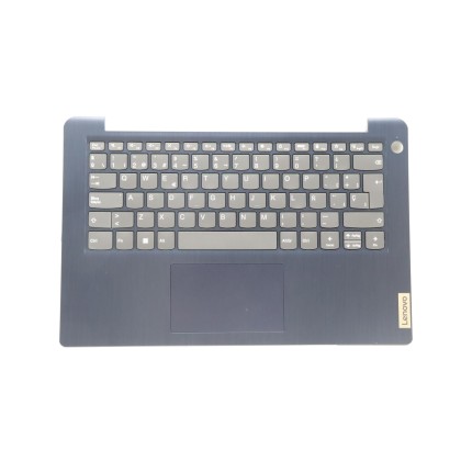 Lenovo 5CB1H72416 Palmrest Top Case con tastiera, Spagnolo, blu scuro, Lettore di impronte digitali