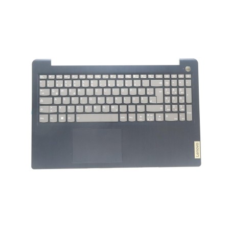 Lenovo 5CB1H77864 Palmrest Top Case con tastiera, Tedesco, blu scuro, Retroilluminazione, Lettore di impronte digitali