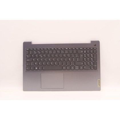 Lenovo 5CB1H77918 Palmrest Top Case con tastiera, Belga, grigio artico, Retroilluminazione, Lettore di impronte digitali, UK