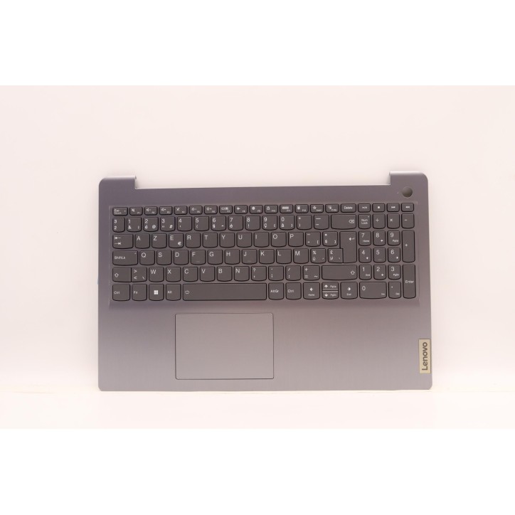 Lenovo 5CB1H77918 Palmrest Top Case con tastiera, Belga, grigio artico, Retroilluminazione, Lettore di impronte digitali, UK
