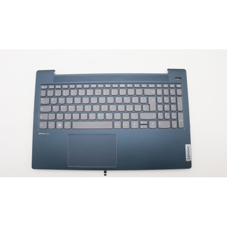 Lenovo 5CB1J00231 Palmrest Top Case con tastiera, Italiano, blu scuro, Retroilluminazione, Lettore di impronte digitali