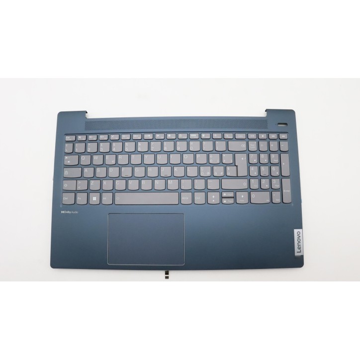 Lenovo 5CB1J00231 Palmrest Top Case con tastiera, Italiano, blu scuro, Retroilluminazione, Lettore di impronte digitali