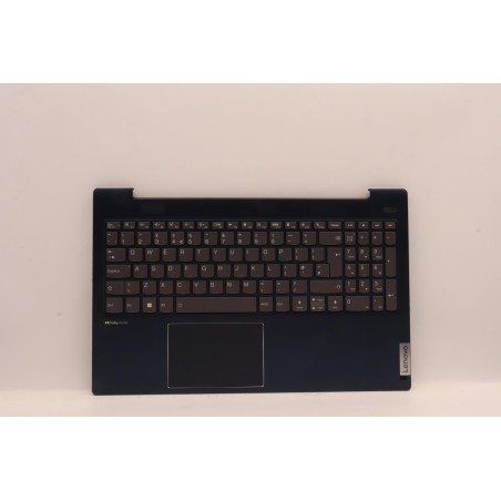 Lenovo 5CB1J00244 Palmrest Top Case con tastiera, Inglese Regno Unito, Blu scuro, Retroilluminazione, Impronta digitale