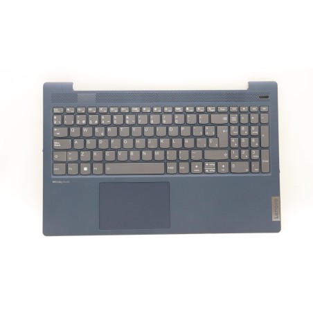 Lenovo 5CB1J00271 Palmrest Top Case con tastiera, Spagnolo, blu scuro, Retroilluminazione, Lettore di impronte digitali