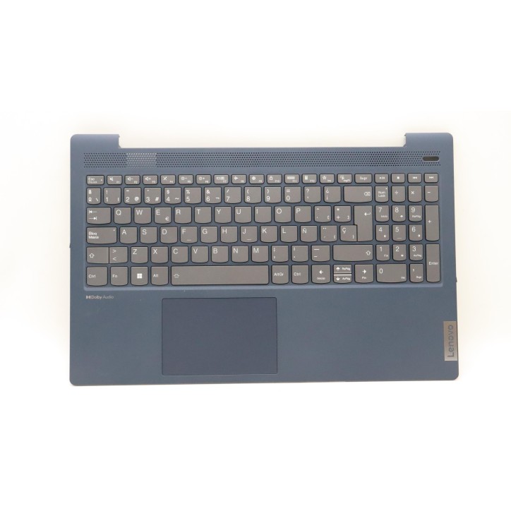 Lenovo 5CB1J00271 Palmrest Top Case con tastiera, Spagnolo, blu scuro, Retroilluminazione, Lettore di impronte digitali
